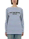 Valentino Long Sleeve Cotton T-shirt With Striped Pattern