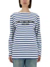 Valentino Long Sleeve Cotton T-shirt With Striped Pattern