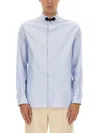Valentino Garavani Striped Shirt Shirt And Blouse Light Blue In Blue