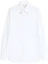 Valentino Tailored White Cotton Shirt With Decorative Buttons In White