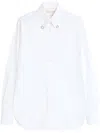Valentino Tailored White Cotton Shirt With Decorative Buttons In White