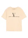 Valentino Garavani Cotton T-shirt With Made In Print Clothing In Nude