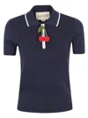 Valentino Polo Shirt Cotton Embroidered Detail In Blue