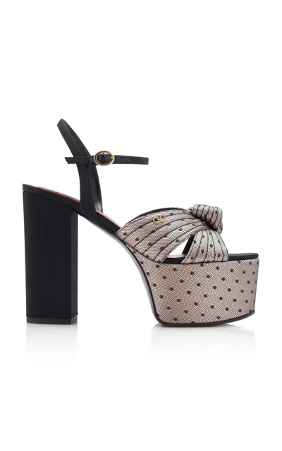 Valentino Garavani Crasher D'esprit Satin Platform Sandals In Multi