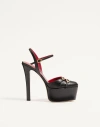 Valentino Garavani Crasher Platform Pumps In Kidskin 145mm Woman Black 35.5
