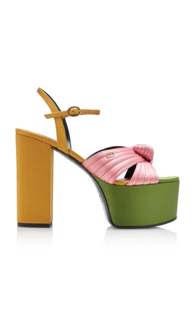 Valentino Garavani Crasher Satin Platform Sandals In Multi
