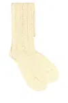 Valentino Garavani Cream Cotton Blend Socks In Brown