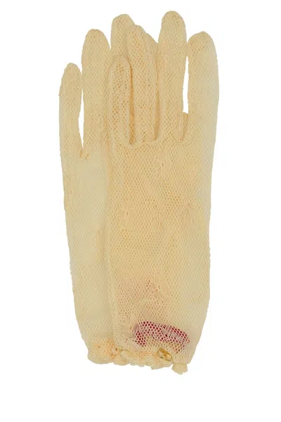 VALENTINO GARAVANI VALENTINO GARAVANI CREAM MESH GLOVES