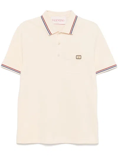 Valentino Garavani Cream Piquet Polo Shirt