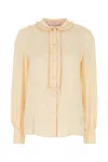 Valentino Garavani Cream Silk Shirt In Yellow