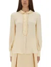 Valentino Garavani Cream Silk Shirt In Yellow