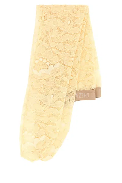 Valentino Garavani Cream Stretch Lace Socks In Neutral