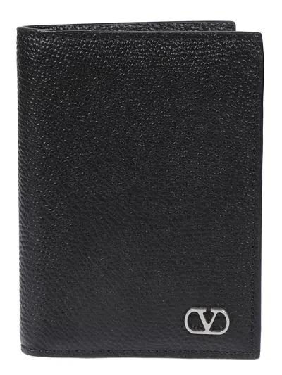 Valentino Garavani Credit Card Holder With Logo In Black