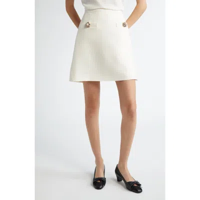 Valentino Garavani Crepe Couture A-line Skirt In White