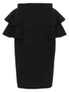 Valentino Couture Crepe High-waisted Skirt With Ruffle Detail In Black