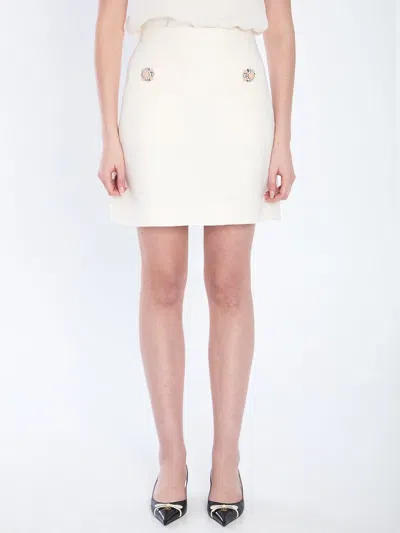 Valentino Garavani Crepe Couture Mini Skirt In White