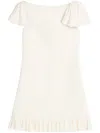 Valentino Ruffled Wool And Silk-blend Crepe Mini Dress