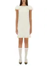 Valentino Ruffled Wool And Silk-blend Crepe Mini Dress