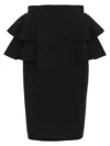 Valentino Couture Crepe High-waisted Skirt With Ruffle Detail