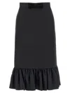 Valentino Black Crepe Couture Skirt In Black
