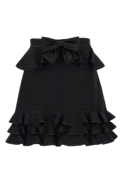 Valentino Garavani Crepe Couture Skirt In Black