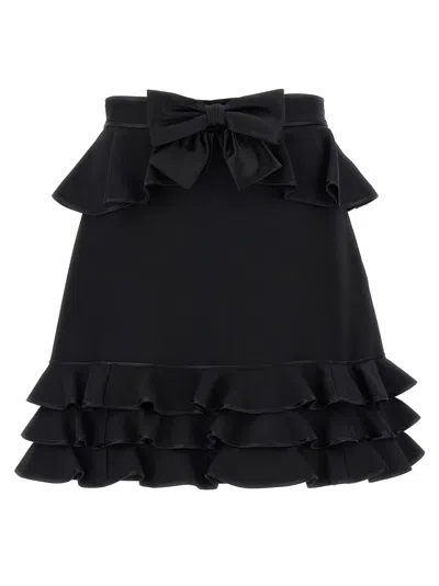 Valentino Garavani Crepe Couture Skirt In Black