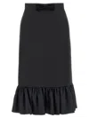 Valentino Black Crepe Couture Skirt
