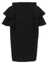 Valentino Couture Crepe High-waisted Skirt With Ruffle Detail