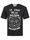 Valentino Garavani T-shirt With Le Chat De La Maison Print In Black
