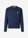 Valentino Cotton Crew Neck Sweatshirt In Blue