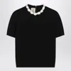 Valentino Garavani Crewneck Sweater With Crystal Details In Black