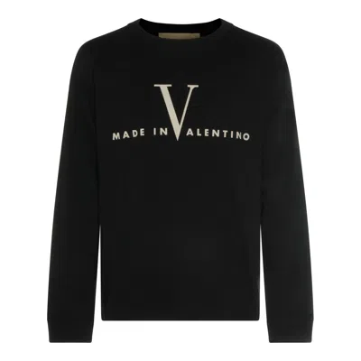 Valentino Garavani Crewneck Sweatshirt With Ribbed Cuffs In Black