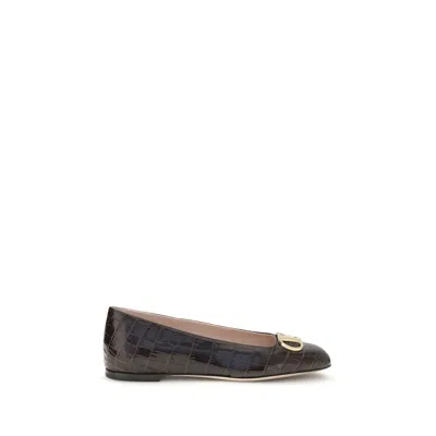 Valentino Garavani Vlogo Signature Croc-effect Ballerinas In Animal Print