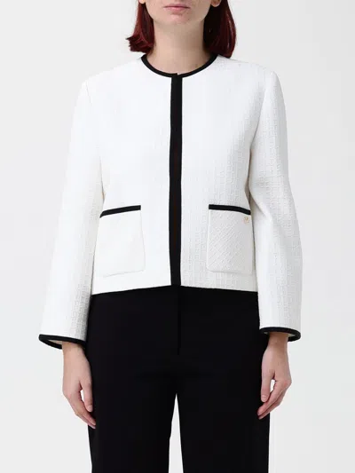 Valentino Garavani Cropped Crewneck Blazer In Cotton Tweed In Black