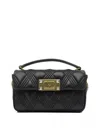 Valentino Grain Leather Mini 'rockstud' Hobo Bag In Black