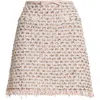 Valentino Tweed Skirt With Embellished Fringe Hem In Pink