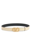 Valentino Vlogo Signature Buckled Belt In Crystal