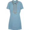 Valentino Garavani Crystal Embroidered Couture Crepe Minidress In Pale Blue