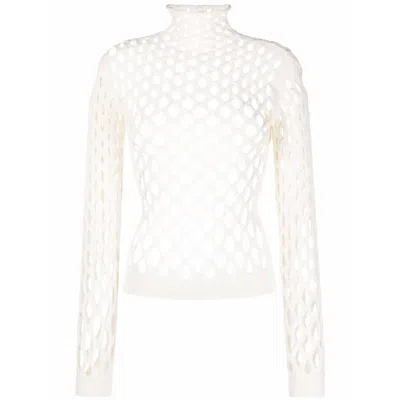 Valentino Garavani Cut-out Knitted Jumper In Neutral