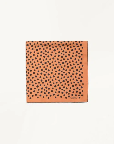 VALENTINO VALENTINO GARAVANI DALMATIAN POLKA DOT SILK SCARF WOMAN BROWN/BLACK UNI