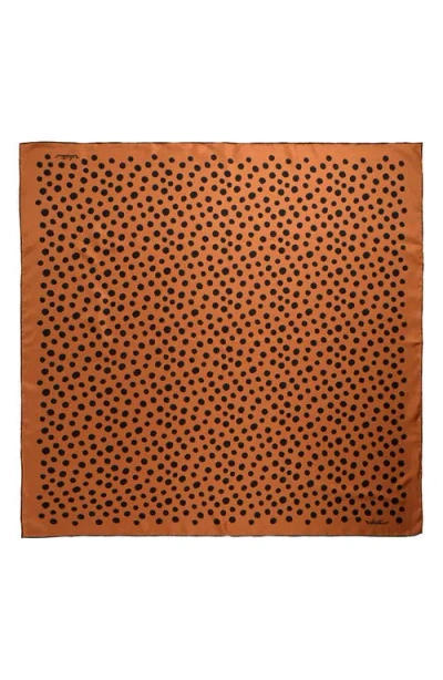 Valentino Garavani Dalmatian Polka Dot Silk Square Scarf In Orange
