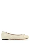 Valentino Nappa Leather Ballerinas Scarpe Basse White In Neutral