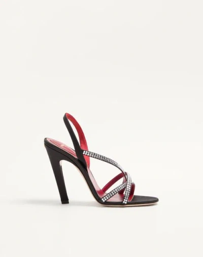 Valentino Garavani 105mm Dans Le Foyer Crystal-embellished Slingback Sandals In Black