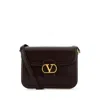 Valentino Garavani Dark Brown Leather 9to5 Shoulder Bag In Brown