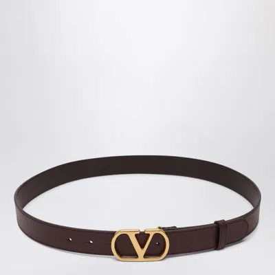 Valentino Garavani Dark Brown Leather Vlogo Signature Belt