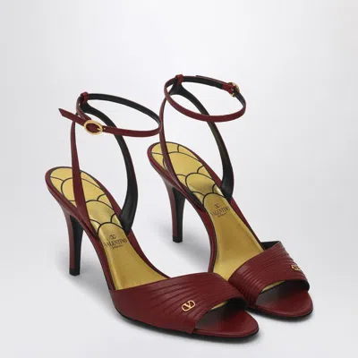 Valentino Garavani Women's Dark Leather Sandalo Ladycrush In Classic Red
