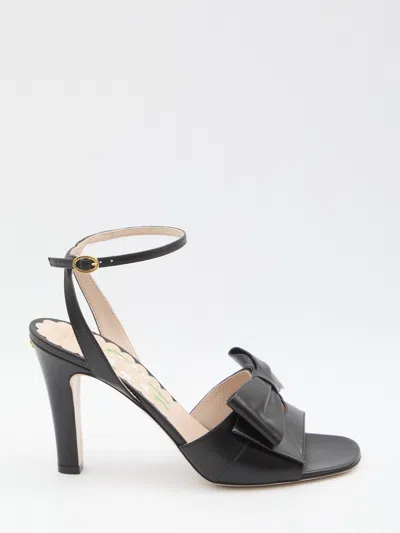 Valentino Garavani Sandal |  Bowow | T. 95 | Capretto/antique Brass Logo Sandals Black