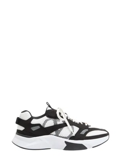 Valentino Garavani Demivee Suede-insert Mesh Sneaker For Men In Black