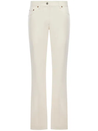 Valentino Womens Avorio Straight-leg Twill Denim Jeans In White