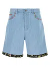 Valentino Tailored Shorts With Floral Trim And Pockets In Metallic